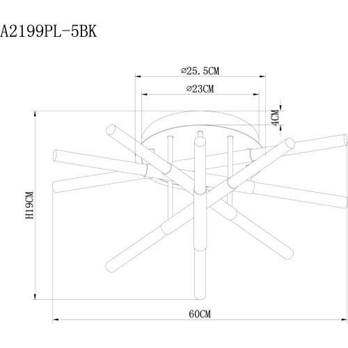 Потолочный светильник Arte Lamp Fernando A2199PL-5BK