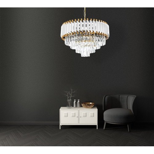 Подвесная люстра Lumina Deco Funneli LDP 6003-500 WT+F.GD