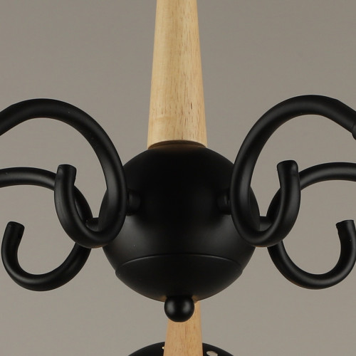 Люстра на штанге Reluce 04886-0.3-05 BK+WOOD