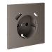 Накладка для розетки с заземлением и защитными шторками, с USB A+C Voltum S70 (капучино) VLS001014