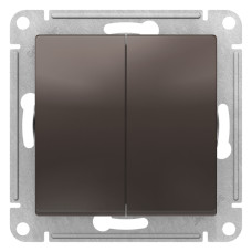 Переключатель 2-клавишный перекрестный Systeme Electric AtlasDesign Мокко ATN000673