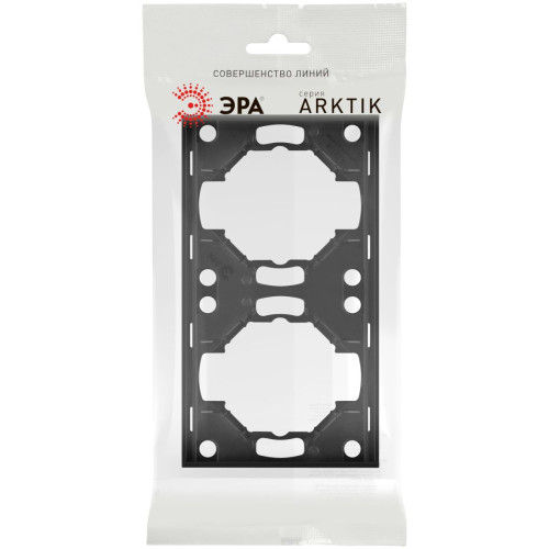 Рамка для розеток и выключателей Эра Arktik 16-5002-05 на 2 поста антрацит Б0070558