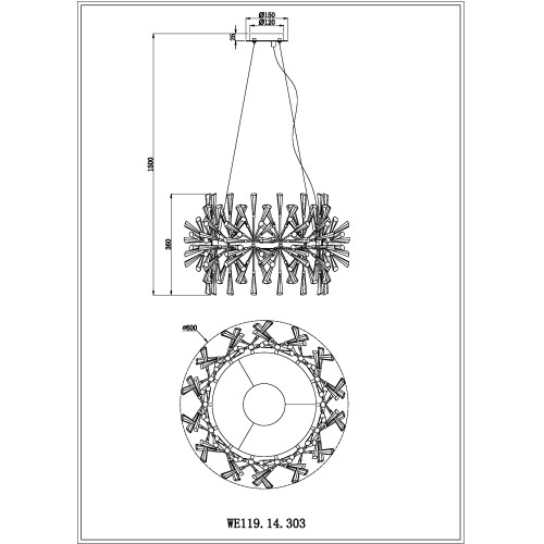 Подвесная люстра Wertmark Floriane WE119.14.303