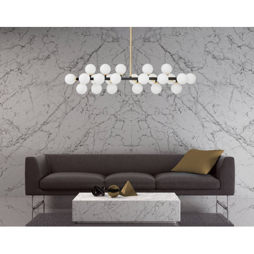Люстра на штанге Lumina Deco Marsiada LDP 6033-24 BK+GD