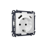 Комплект механизма розетки 2USB A+C 20W (быстрая зарядка) с/з Ambrella Volt Alfa MA130010