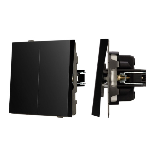 Механизм выключателя двухклавишный проходной Arlight SWT-TENDO-MKP2-PL-BK (230V, 10A) 054067 Механизм выключателя двухклавишный проходной Arlight SWT-TENDO-MKP2-PL-BK (230V, 10A) 054067