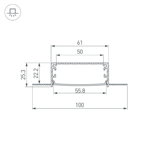 Профиль Arlight LINIA60-FANTOM-3000 ANOD 046410