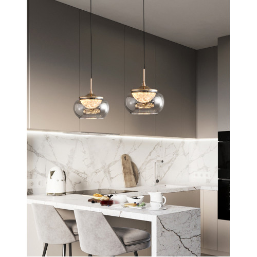 Подвесной светильник Delight Collection MT9128-1H gold/smoke