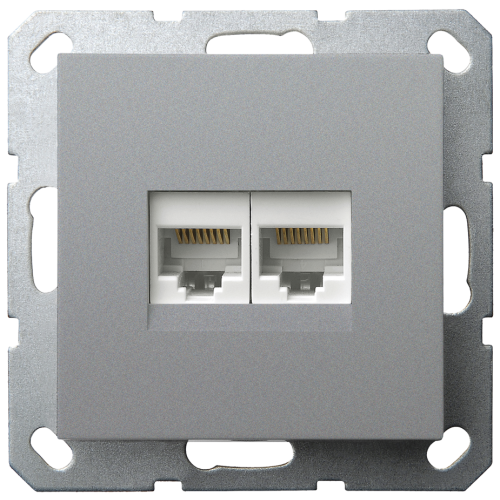 Интернет розетка Jasmart двойная S разъем RJ45х2 (8/8) G6106S