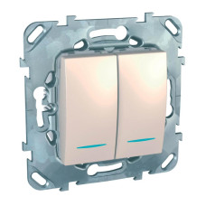 Выключатель двухклавишный с подсветкой Schneider Electric Unica MGU5.0101.25NZD