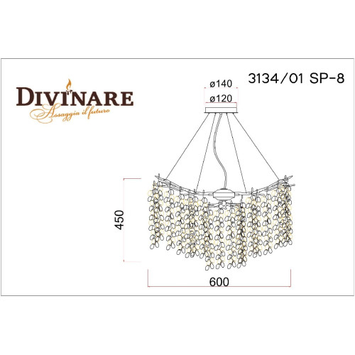 Подвесная люстра Divinare Salice 3134/01 SP-8
