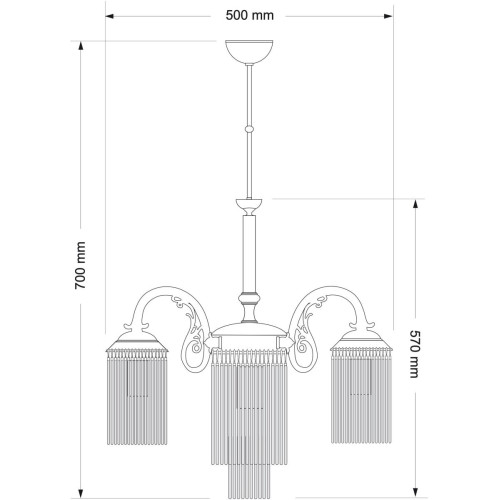 Люстра на штанге Kutek Fiore FIO-ZW-3+1(P)