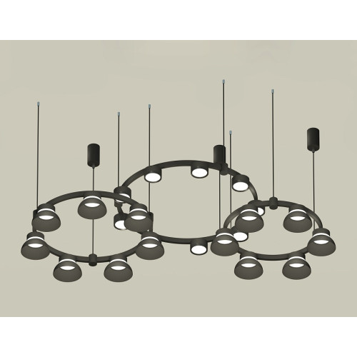 Комплект подвесного светильника Ambrella Light Techno Ring XR92092010 (A9209x3, C9242, C9238, C9232, N8141, N8113)