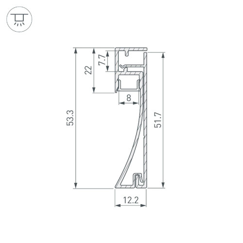 Профиль Arlight PLINTUS-H54-2000 BLACK 045433