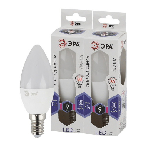 Лампа светодиодная Эра E14 9W 6000K LED B35-9W-860-E14 Б0031403