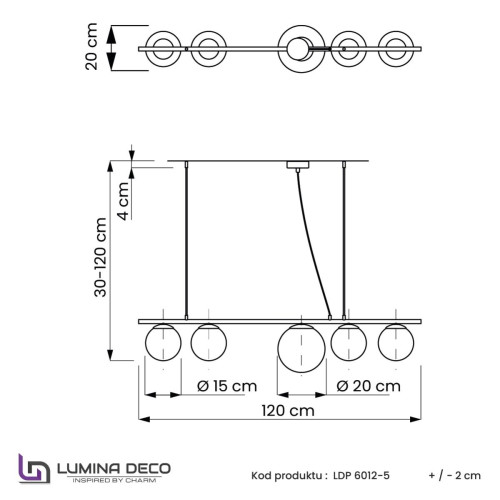 Подвесной светильник Lumina Deco Baristica LDP 6012-5 BK+WT
