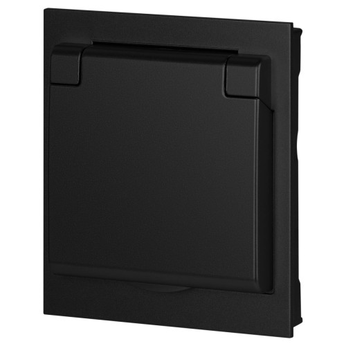 Розетка Эра Arktik 16-2103-05 с заземлением 2P+E Schuko со шторками с крышкой 16А-250В антрацит Б0070438