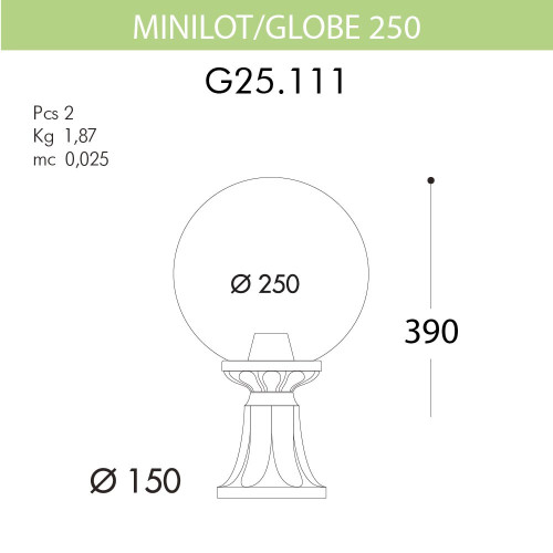 Уличный светильник Fumagalli Minilot/G250 G25.111.000.BZE27