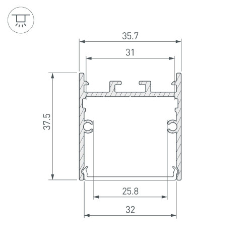 Профиль Arlight SL-LINE-3638-LW-2000 WHITE 038444