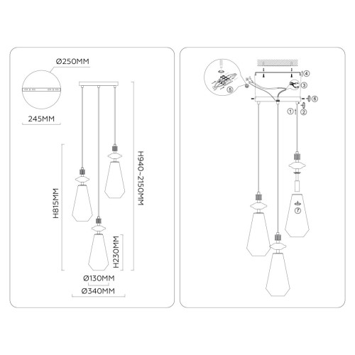 Подвесной светильник Ambrella Light High Light Ceramo Modern LH53302