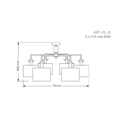 Потолочная люстра Kutek Mood Artu ART-PL-6 (N)
