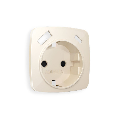 Лицевая панель для розетки с/з со шторками 2USB A+C Ambrella Volt Omega OP3100