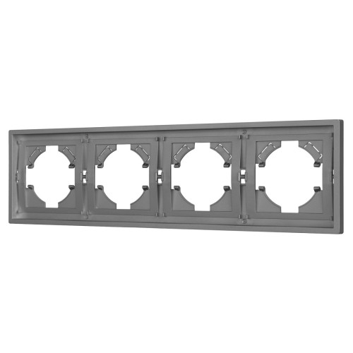 Рамка пластиковая на 4 поста Arlight FRM-TENDO-PL-4-GR 053849 Рамка пластиковая на 4 поста Arlight FRM-TENDO-PL-4-GR 053849