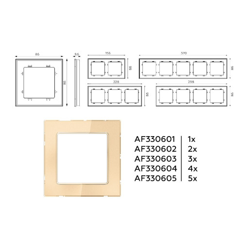 Рамка двухместная Ambrella Volt Platos AF330602