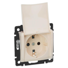 Розетка 2К+3 Legrand Valena 16A 250V с/з с крышкой винтовой зажим слоновая кость 774322