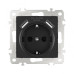 Розетка с заземлением, шторками + 2 USB Arte Milano 206.47-1.black