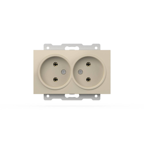 Розетка двухместная без заземления ELBI Zena Vega 609-010300-908