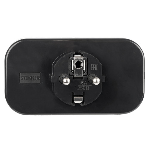 Разветвитель сетевой 2-местный Stekker 250V 16A ABS ADP16-22-20 50680