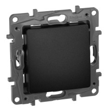 Выключатель кнопочный одноклавишный Legrand Etika 6A 250V антрацит 672614