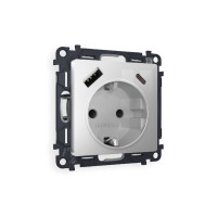 Комплект механизма розетки 2USB A+C 20W (быстрая зарядка) с/з Ambrella Volt Alfa MA410010