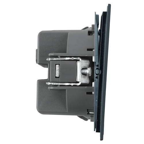Переключатель 2-клавишный (механизм) Stekker Мия 250В 10А RSW10-3107-05 черный бархат 50448