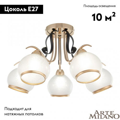 Потолочная люстра Arte Milano Amalfi 323306/5 FG+BK