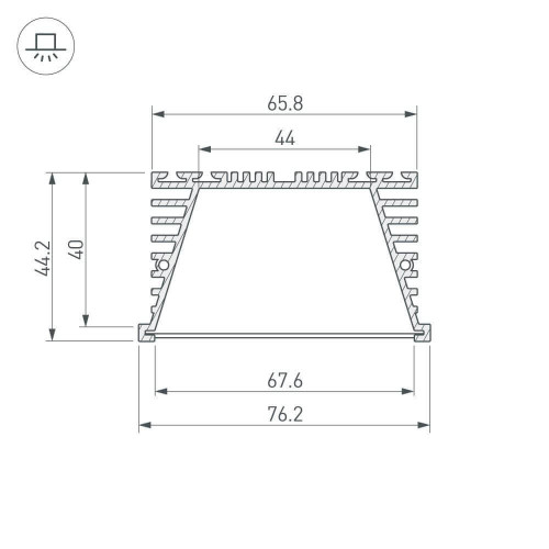 Профиль Arlight KLUS-POWER-RW70F-2000 ANOD 019881