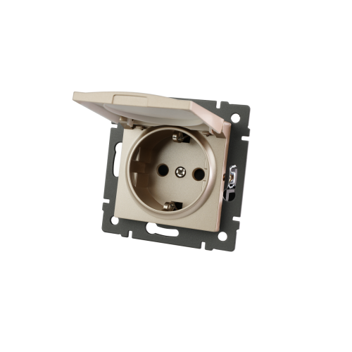 Механизм розетки влагозащищённый Arlight SCT-MCP-PL-GD-V (250V, 16A) 049837