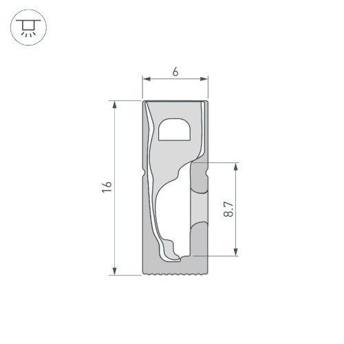 Силиконовый профиль Arlight WPH-FLEX-0616-SIDE-S9-5m FULL BLACK 045842