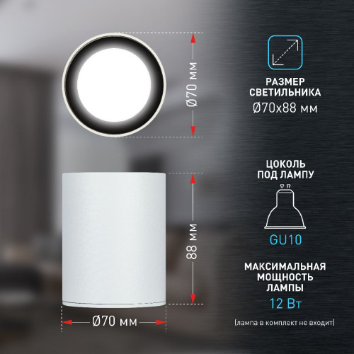 Накладной светильник Эра OL48 WH/BK Б0059799