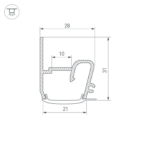 Профиль Arlight STRETCH-S-20-WALL-SIDE-2000 (RESPECT-ST) 040701