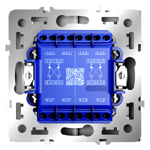 Перекрестный переключатель двухклавишный встраиваемый VOLTUM S70 VLS020502 Перекрестный переключатель двухклавишный встраиваемый VOLTUM S70 VLS020502