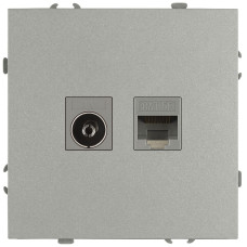 Розетка Эра Galaxy 15-3110-03 комбинированная RJ45+TV IP20 алюминий Б0070780