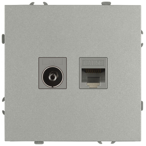 Розетка Эра Galaxy 15-3110-03 комбинированная RJ45+TV IP20 алюминий Б0070780