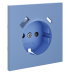 Накладка для розетки с заземлением и защитными шторками, с USB A+C Voltum S70 (деним) VLS001015