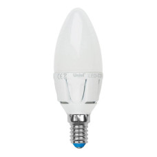 Лампа светодиодная (UL-00002413) Uniel E14 7W 3000K матовая LED-C37 7W/WW/E14/FR PLP01WH