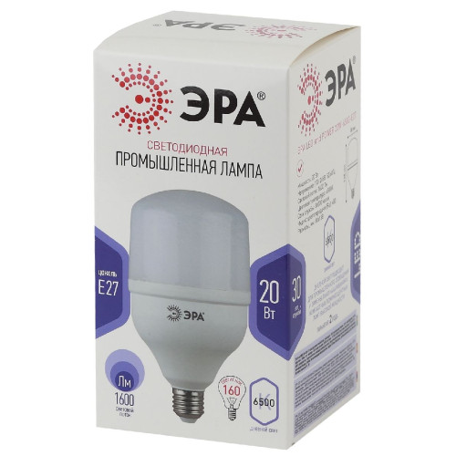 Лампа светодиодная Эра E27 20W 6500K LED POWER T80-20W-6500-E27 Б0027011