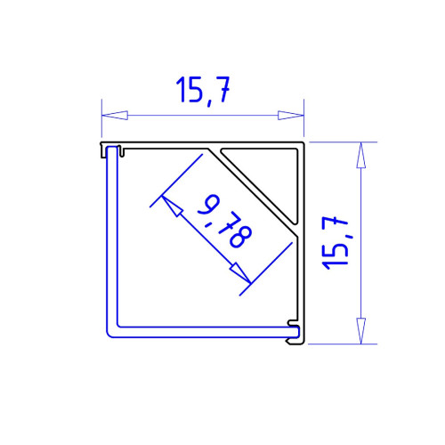 Алюминиевый угловой профиль Ambrella Light Alum Profile GP2150AL