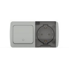 Выключатель + розетка с заземлением ELBI Eva 554-011500-925