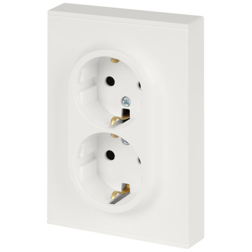 Розетка Эра Arktik 16-2104-08 двойная с заземлением 2X2P+E Schuko 16А-250В белый матовый Б0070451